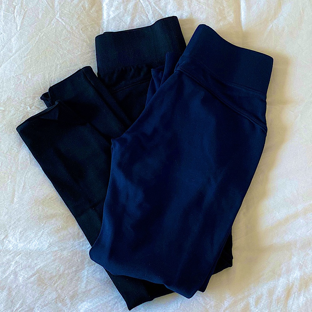 NWOT- High Waisted Fitness Leggings Navy Blue & Black colors